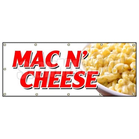 Signmission MAC N CHEESE BANNER SIGN macaroni and cheese baked hot creamy american B-120 Mac N Cheese